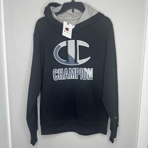 Champion Powerblend Graphic Hoodie Black Size‎ Small New With Tags